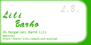 lili barho business card
