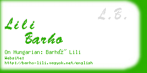 lili barho business card